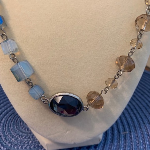 Shades of Blue and Gold Sparkle Necklace by Chico's - Picture 3 of 7